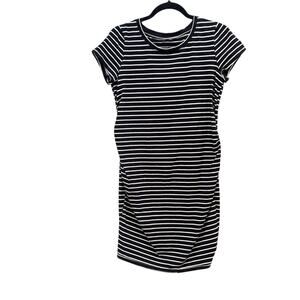 Sonoma black and white striped maternity dress, women's medium